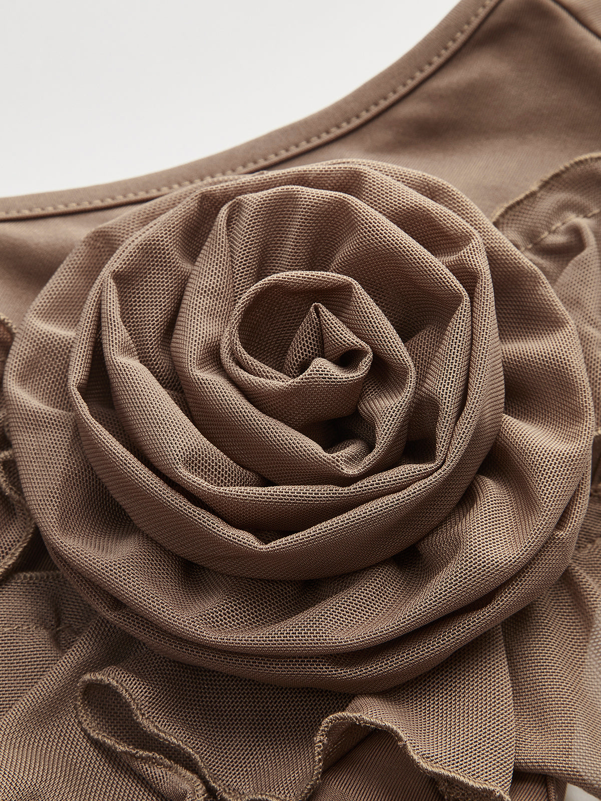 Tek Omuz Ruffled Rosette Detaylı Bluz