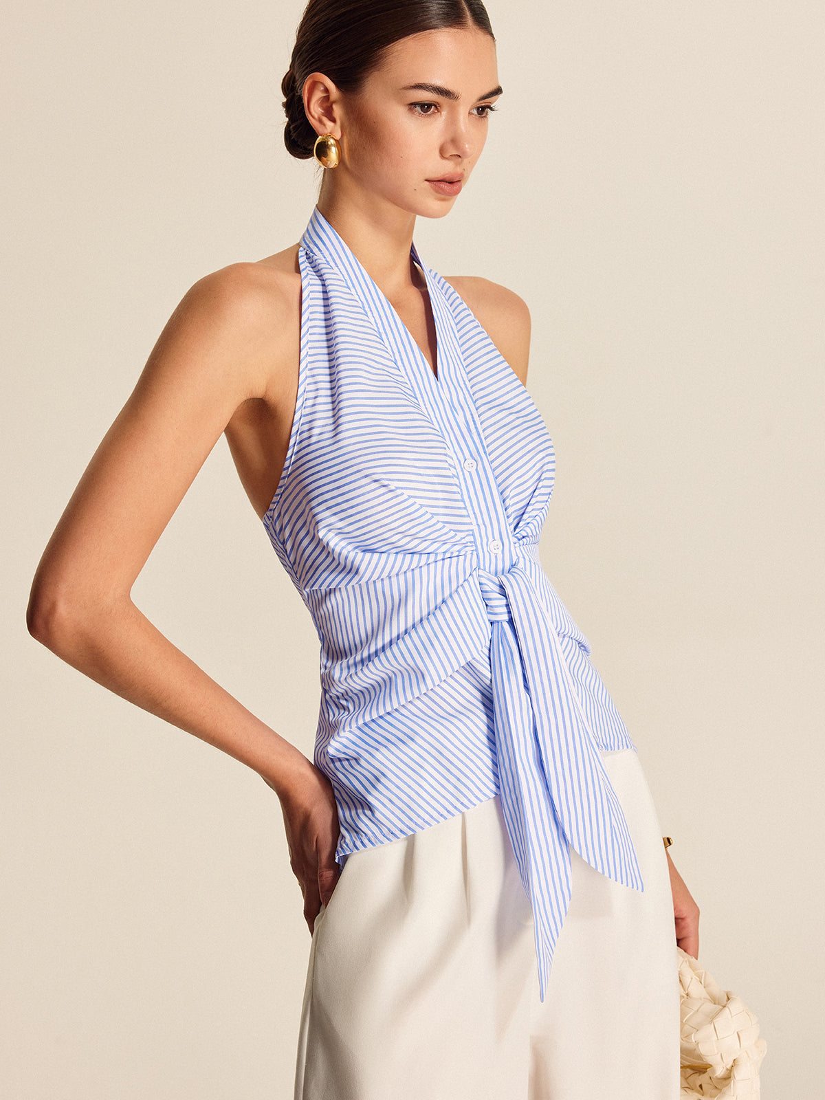 Strappy Top with Striped Design
