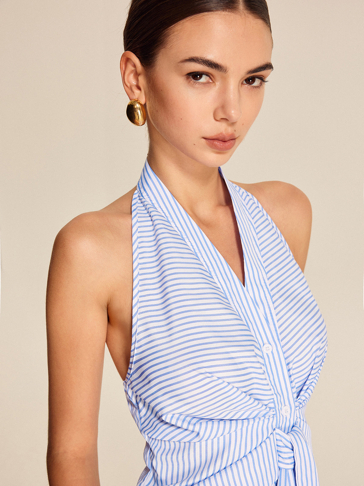 Strappy Top with Striped Design