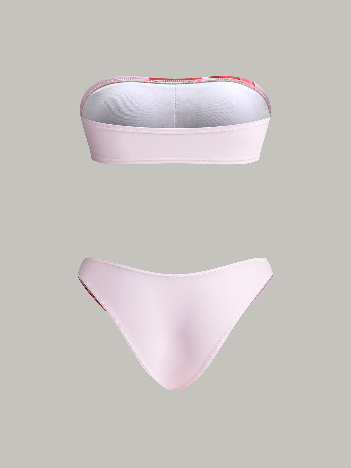 Çiçek Baskılı Bandeau Bikini ve Pareo Etek Seti
