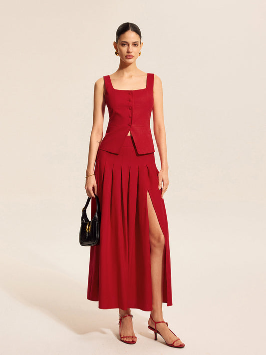 Pamuk ve Keten Kare Yaka Atlet Üst