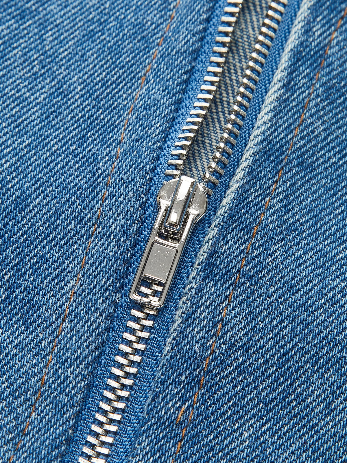 Denim Panel Kontrast Askılı Korsaj Üst