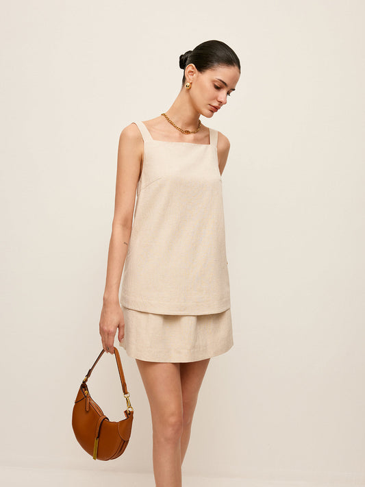 Bel Bağ Detaylı Üst ve Etek Takımı