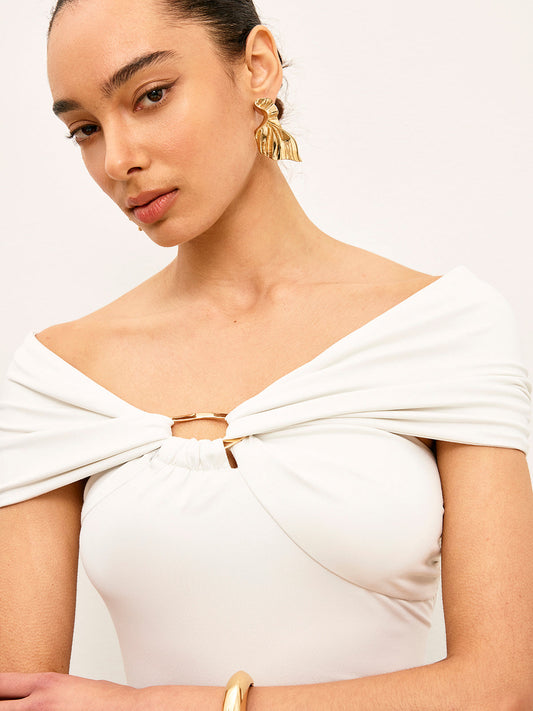 Dönme Ön Metal Halka Detaylı Üst