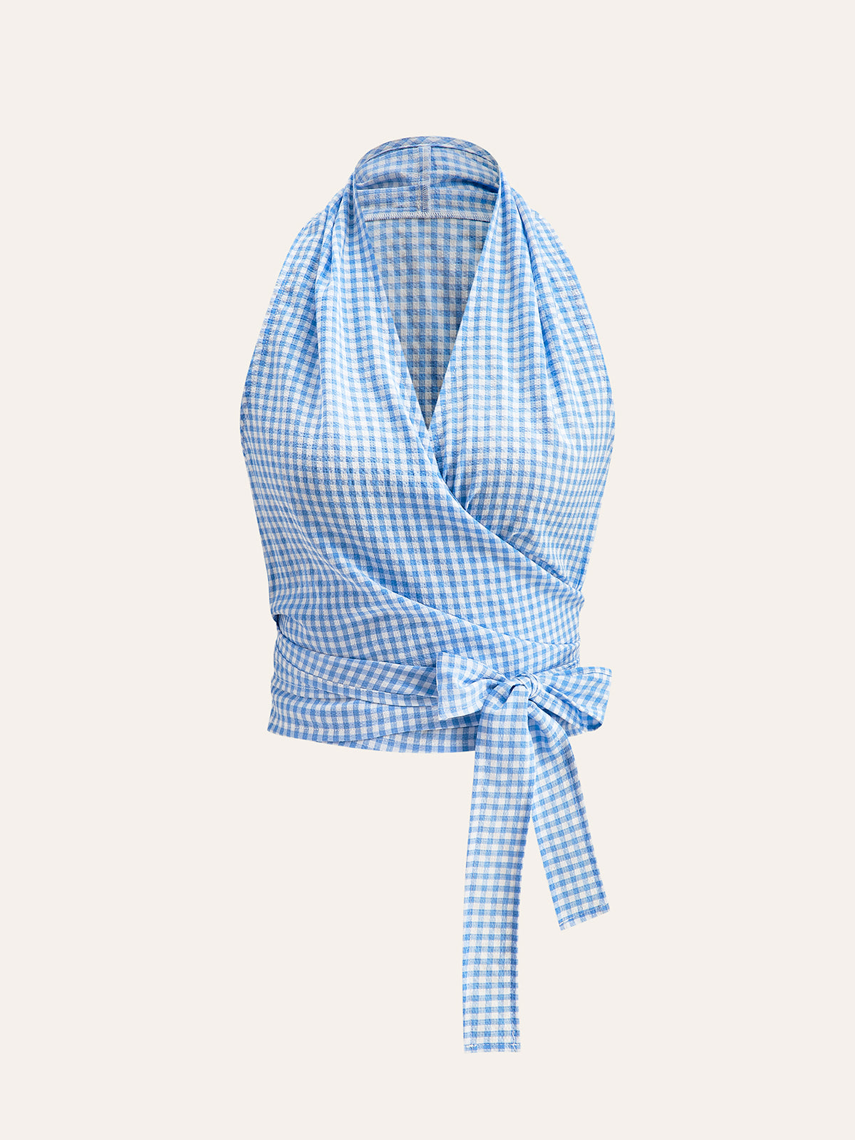 Gingham Askılı Sarma Üst
