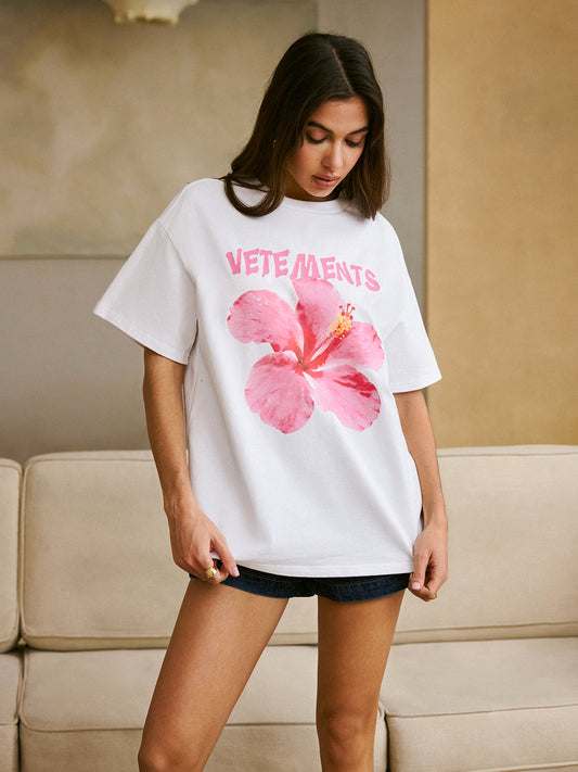 Pamuk Yuvarlak Yaka Baskılı Tişört