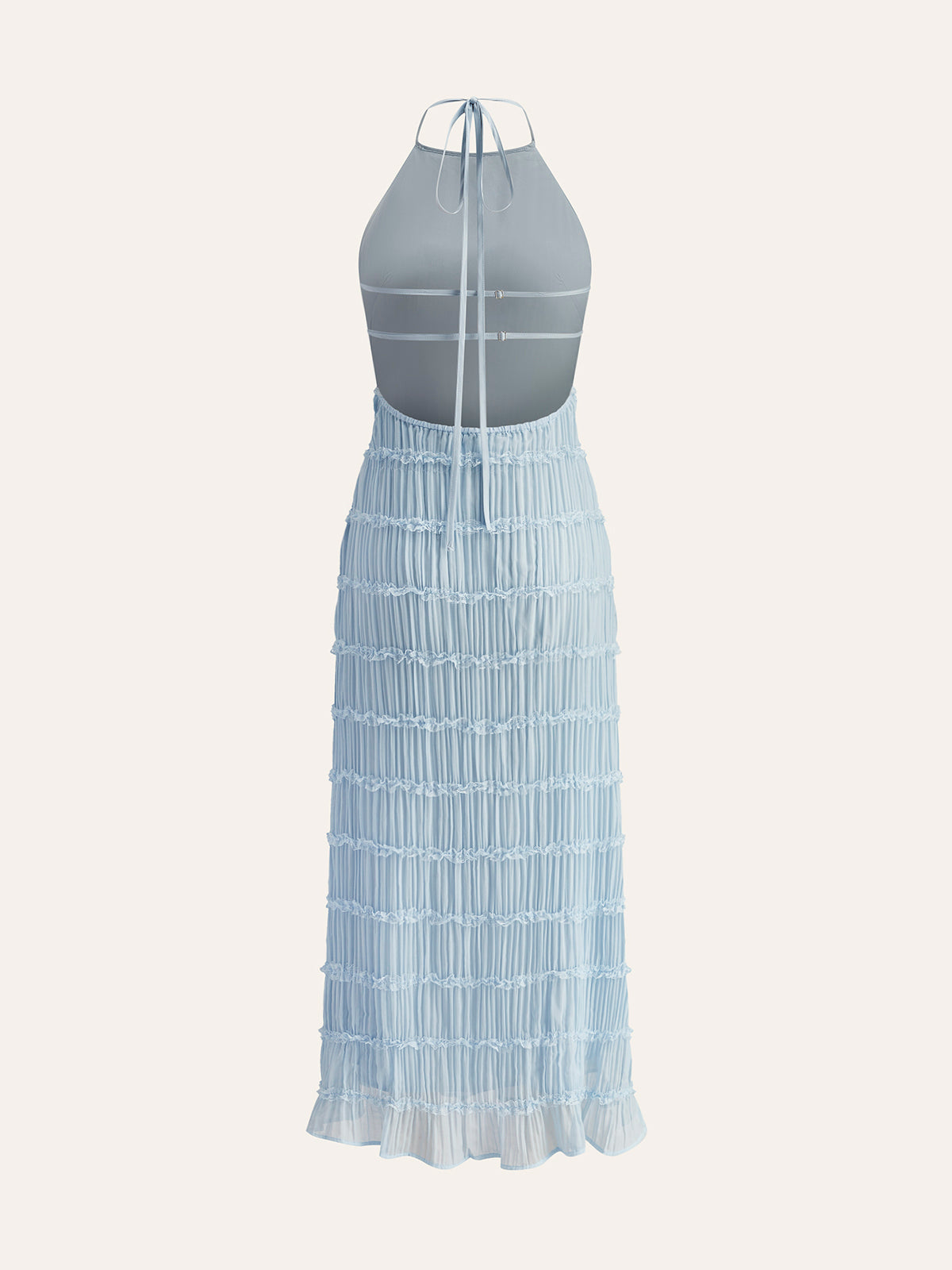 Askılı Sırtlı Volanlı Elbise