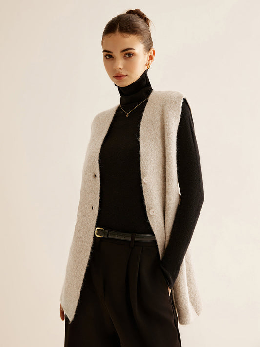 Yün Karışımlı Yelekli Süveter