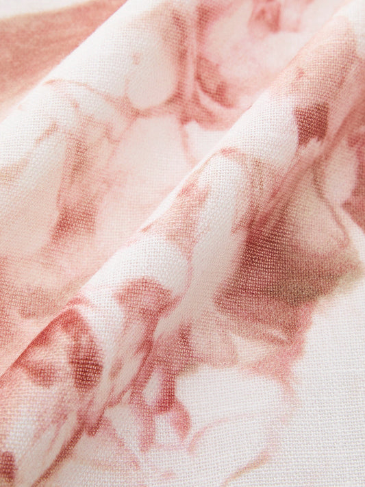 V-Yaka Çiçekli Kemerli Elbise