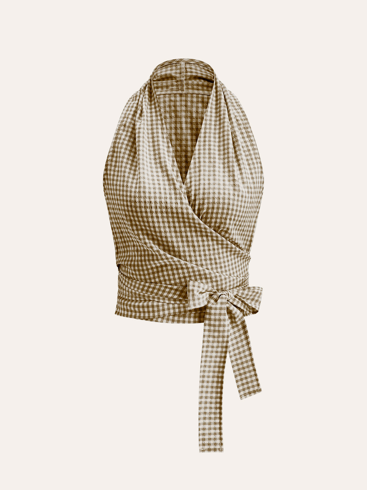 Gingham Askılı Sarma Üst