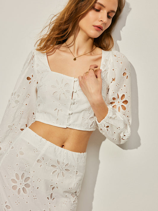 Pamuk Hollow Çiçekli Etek Seti