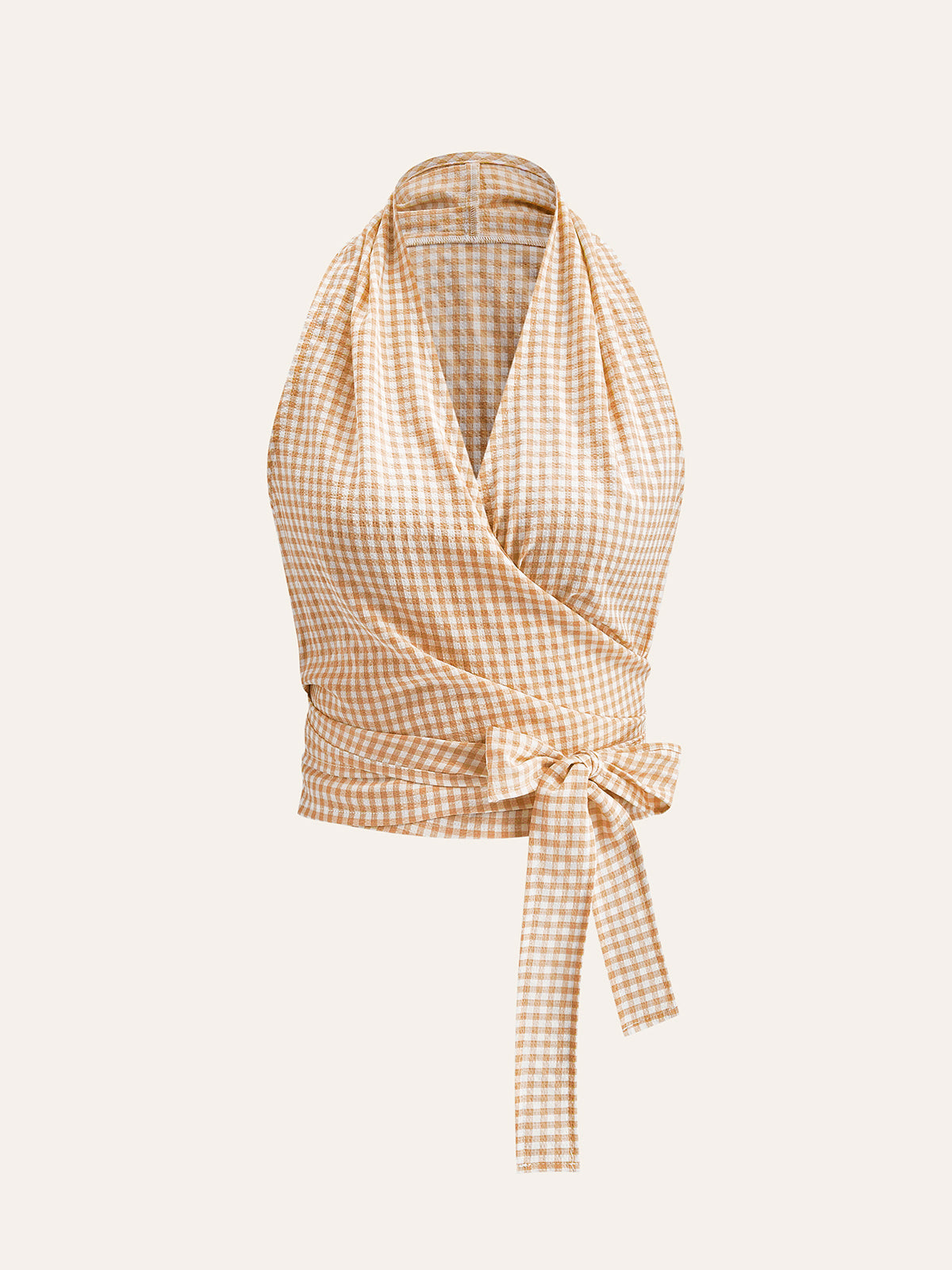 Gingham Askılı Sarma Üst
