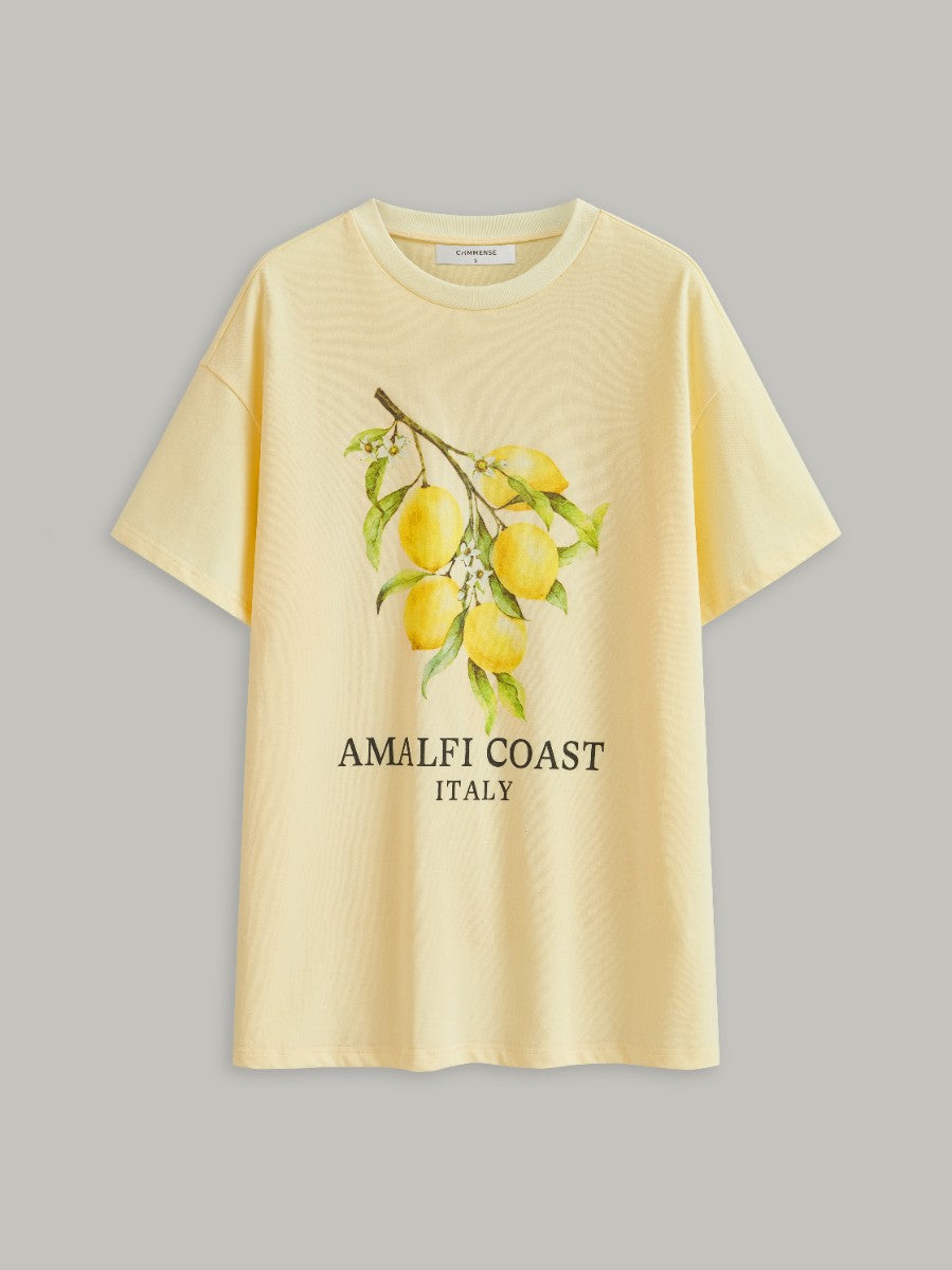 Pamuk Baskı Oversized Tişört