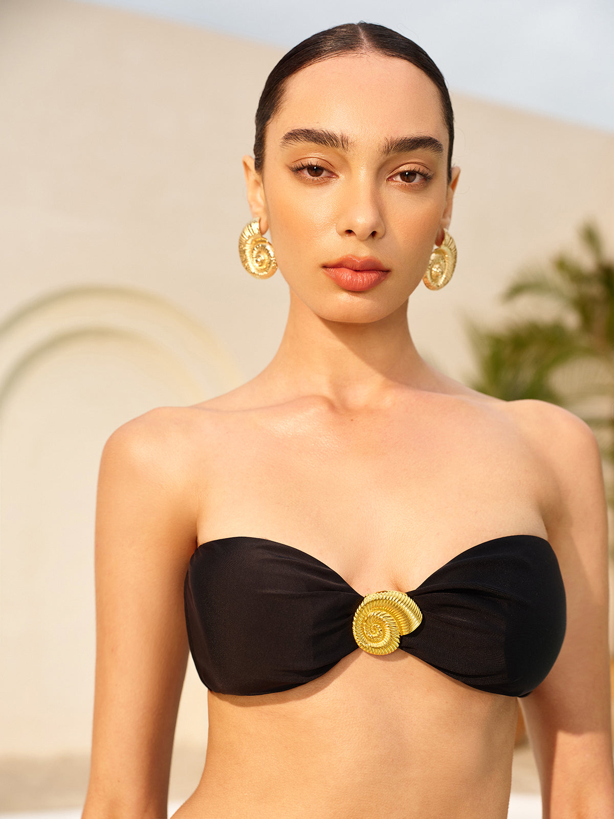 Kabuk Detaylı Bandeau Bikini Seti