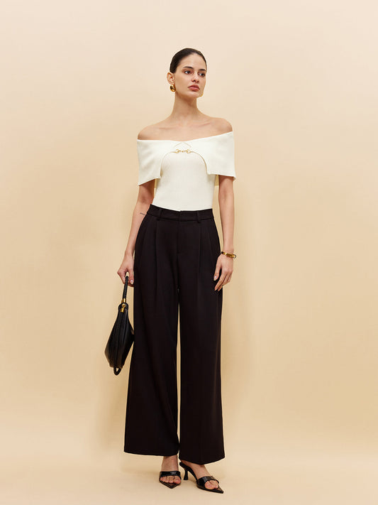 Askılı Zincir Detaylı Ribana Örgü Üst