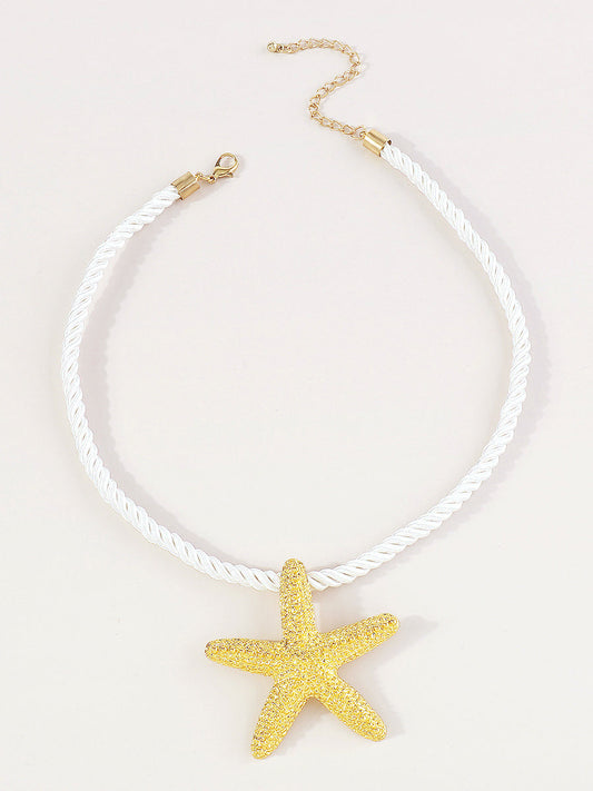 Altın Deniz Yıldızı İp Kolye
