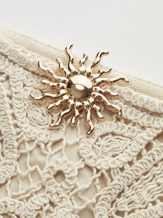 Cotton Crochet Lace Semi-Sheer Skirt