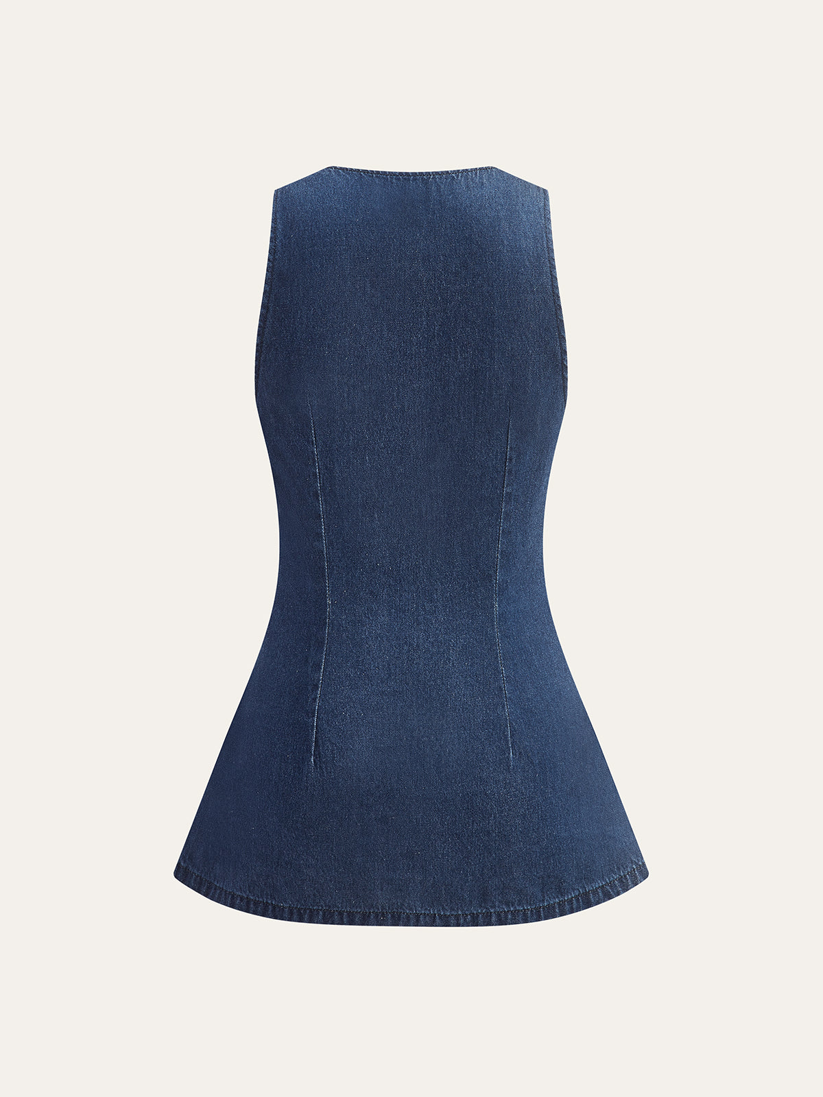 Klasik Denim Düğmeli Yelek