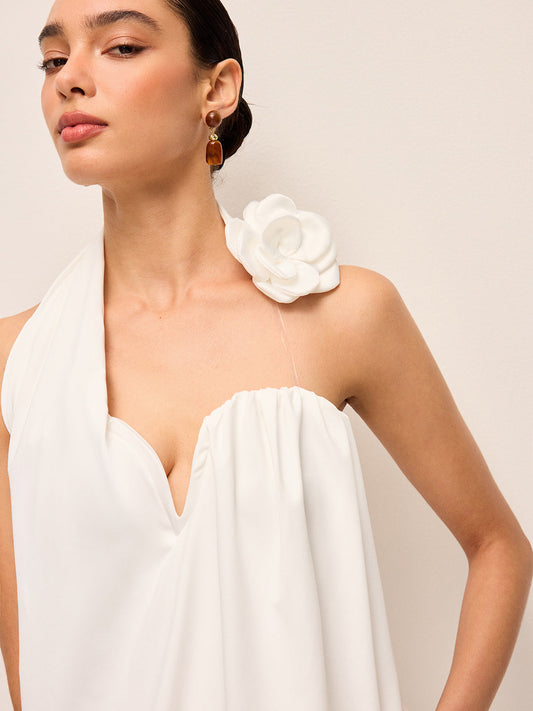 3D Çiçek Süslemeli Halter Üst