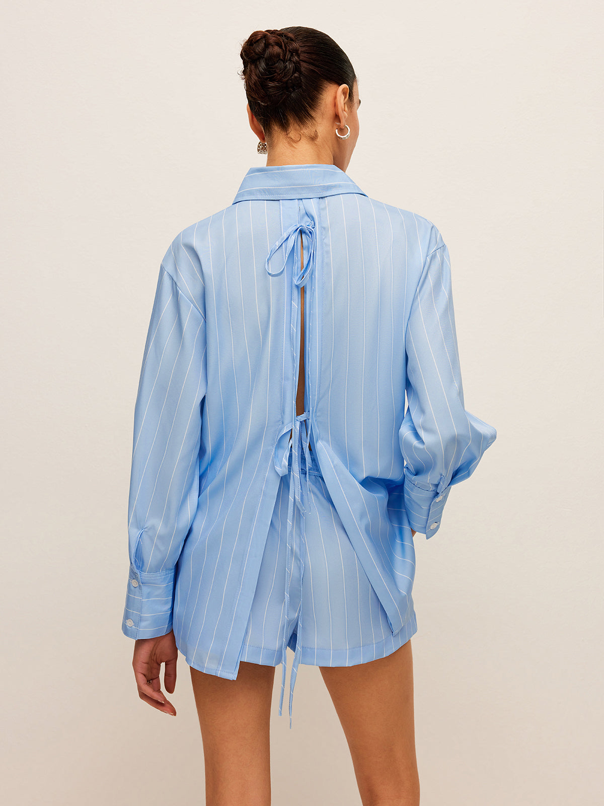 Çizgili Bağcıklı Gömlek