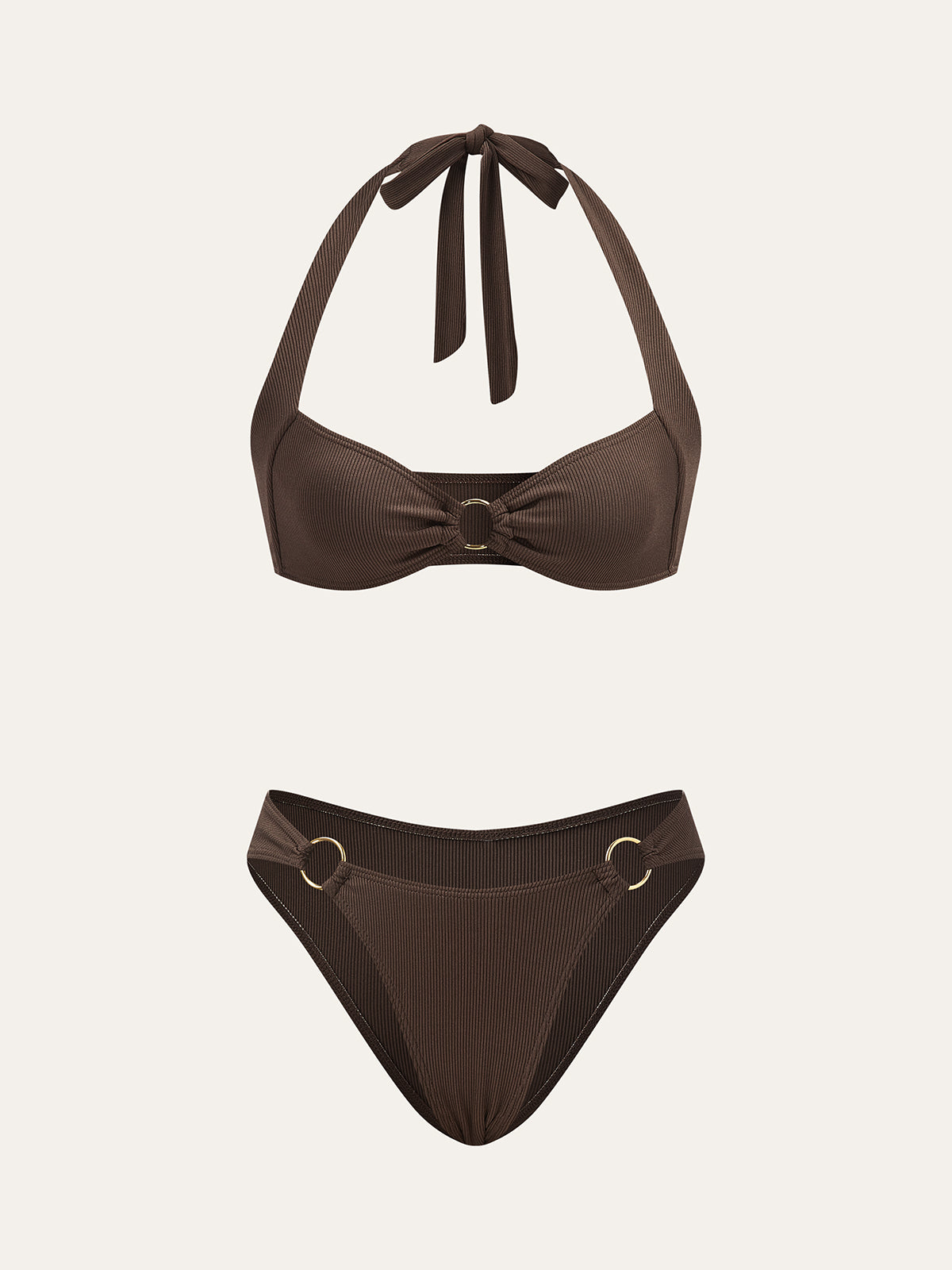 Yüzük Detaylı Halter Bikini Seti