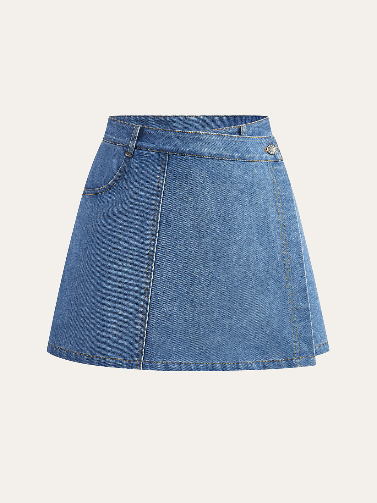 Denim Pocket Detailed Short Set