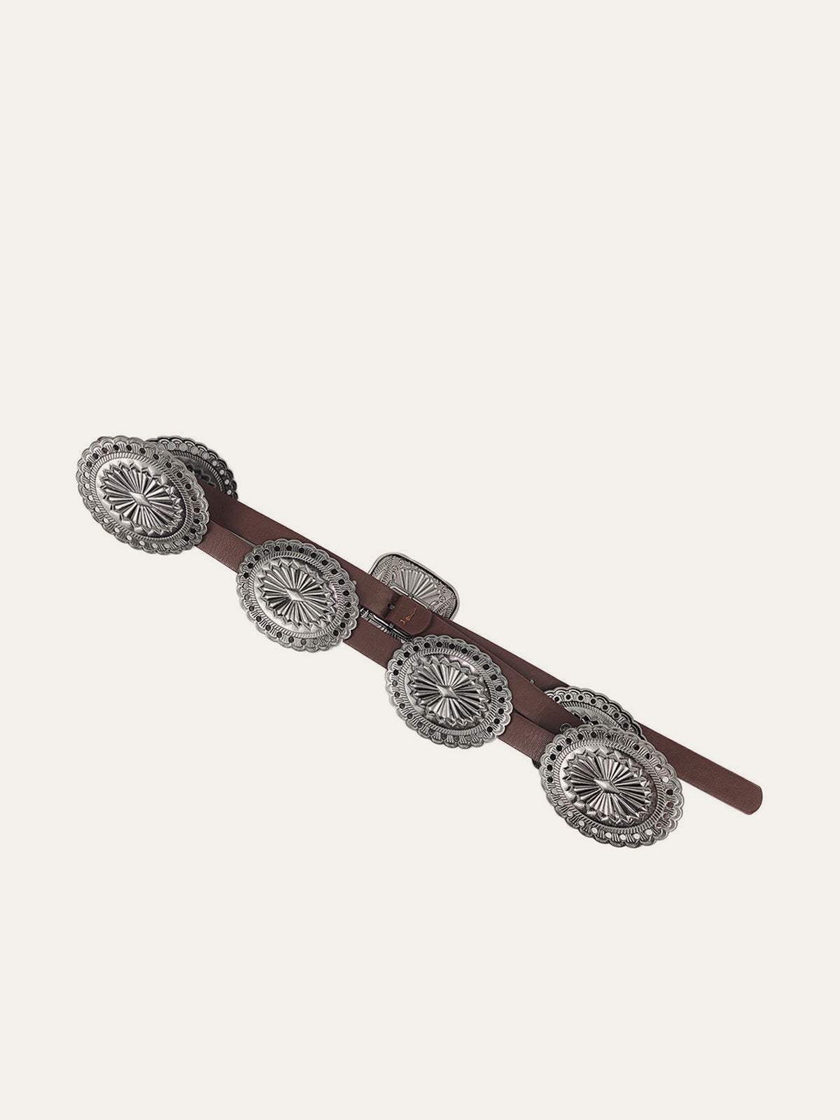 Vintage Concho Buckle Leather Belt