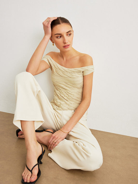 Askılı Kablo Örgü Bluz