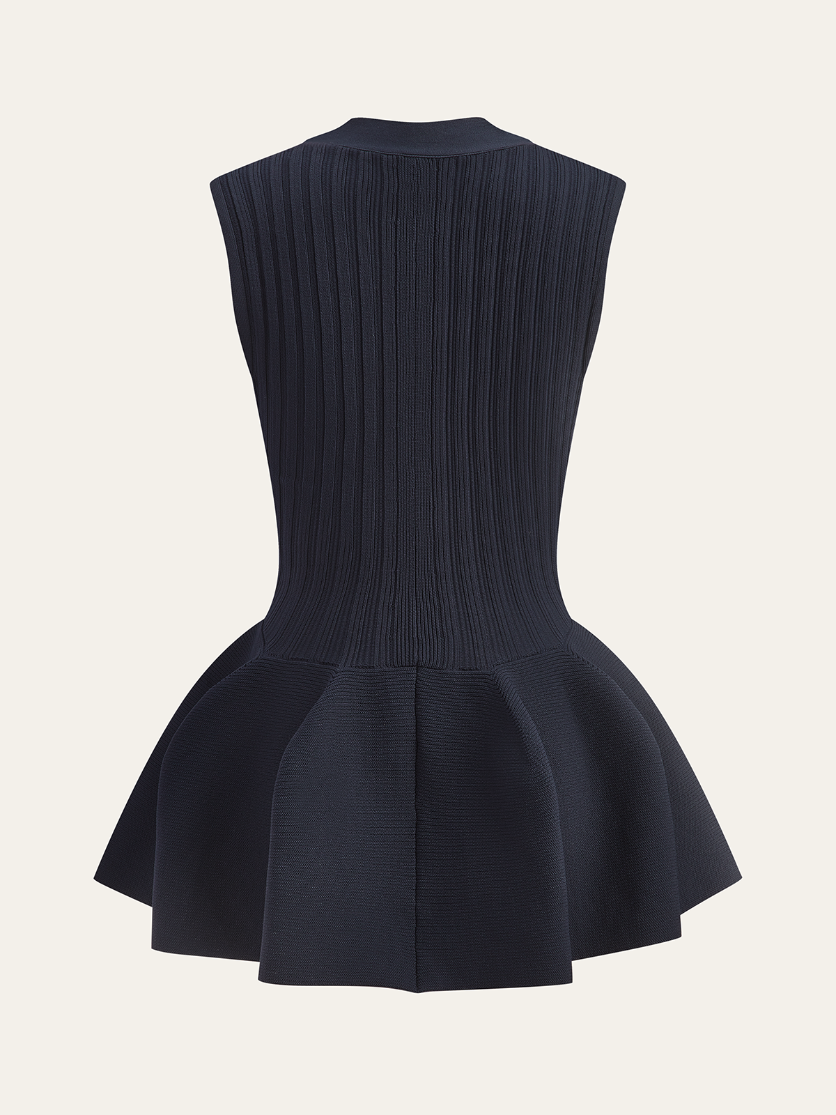 Yapılandırılmış Peplum Düğmeli Triko Yelek