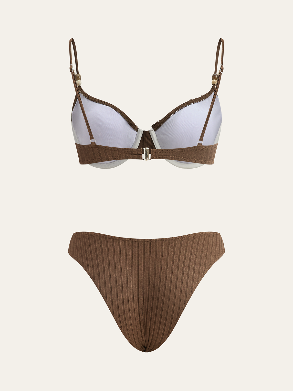 Ruffled Detaylı Oluklu Bikini Seti