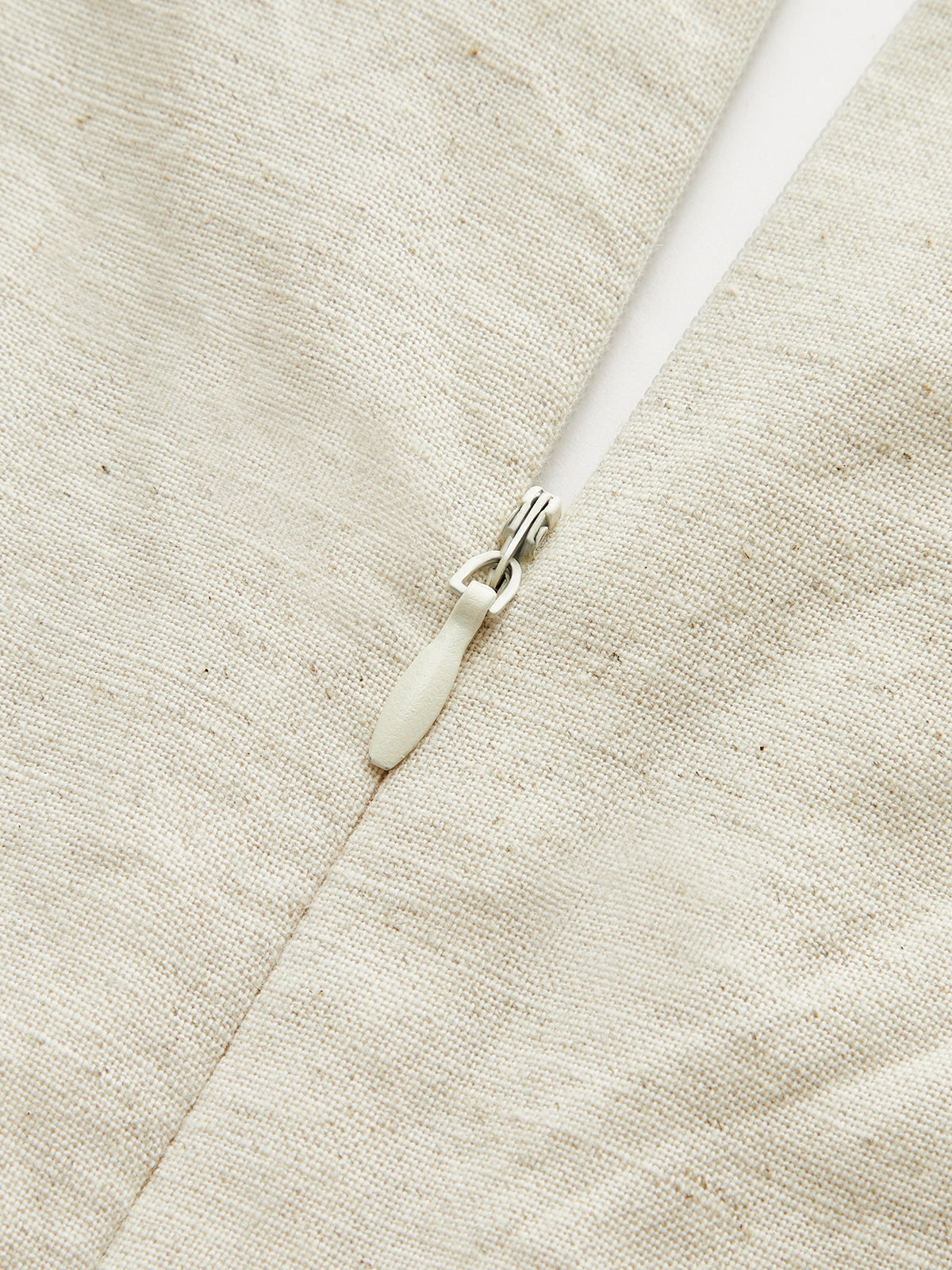 Pamuk ve Keten Büzgülü Düğme Detaylı Mini Elbise