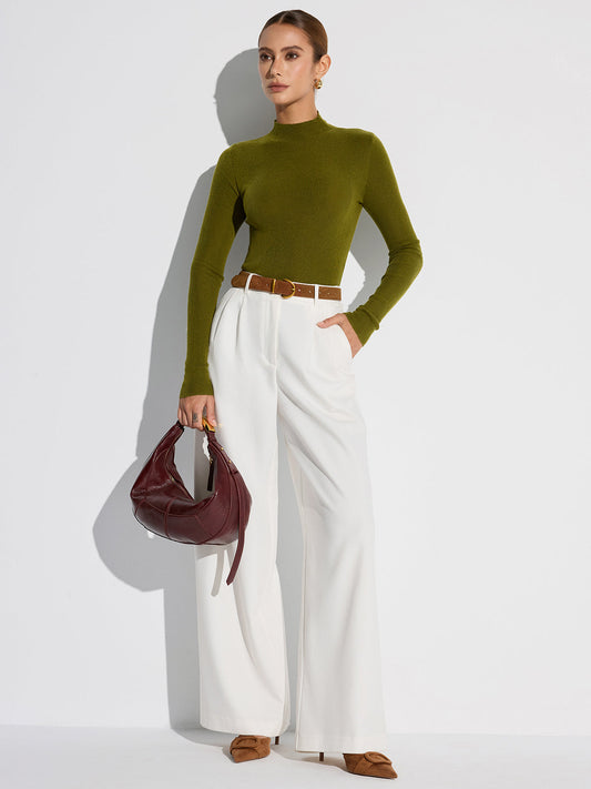 Sahte Yaka Yün Karışımlı Örgü Üst