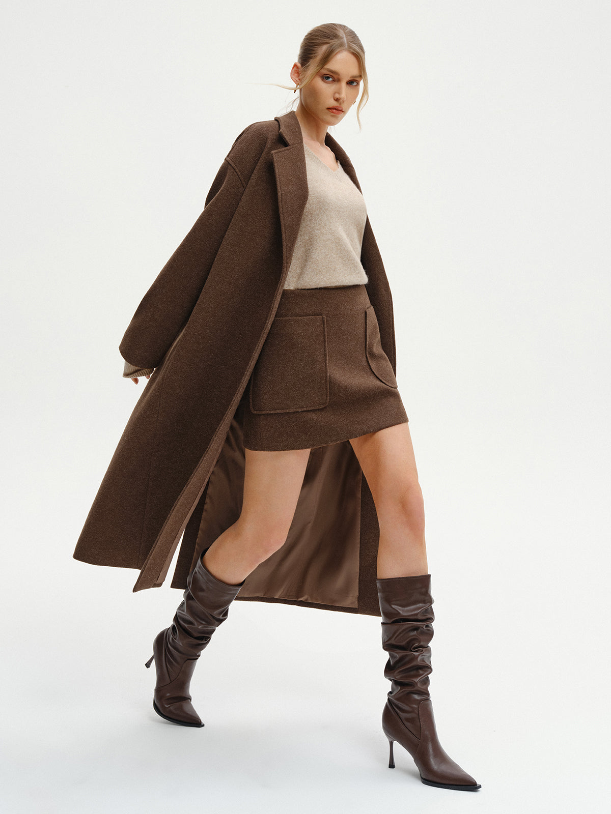 Oversize Tweed Uzun Kaban