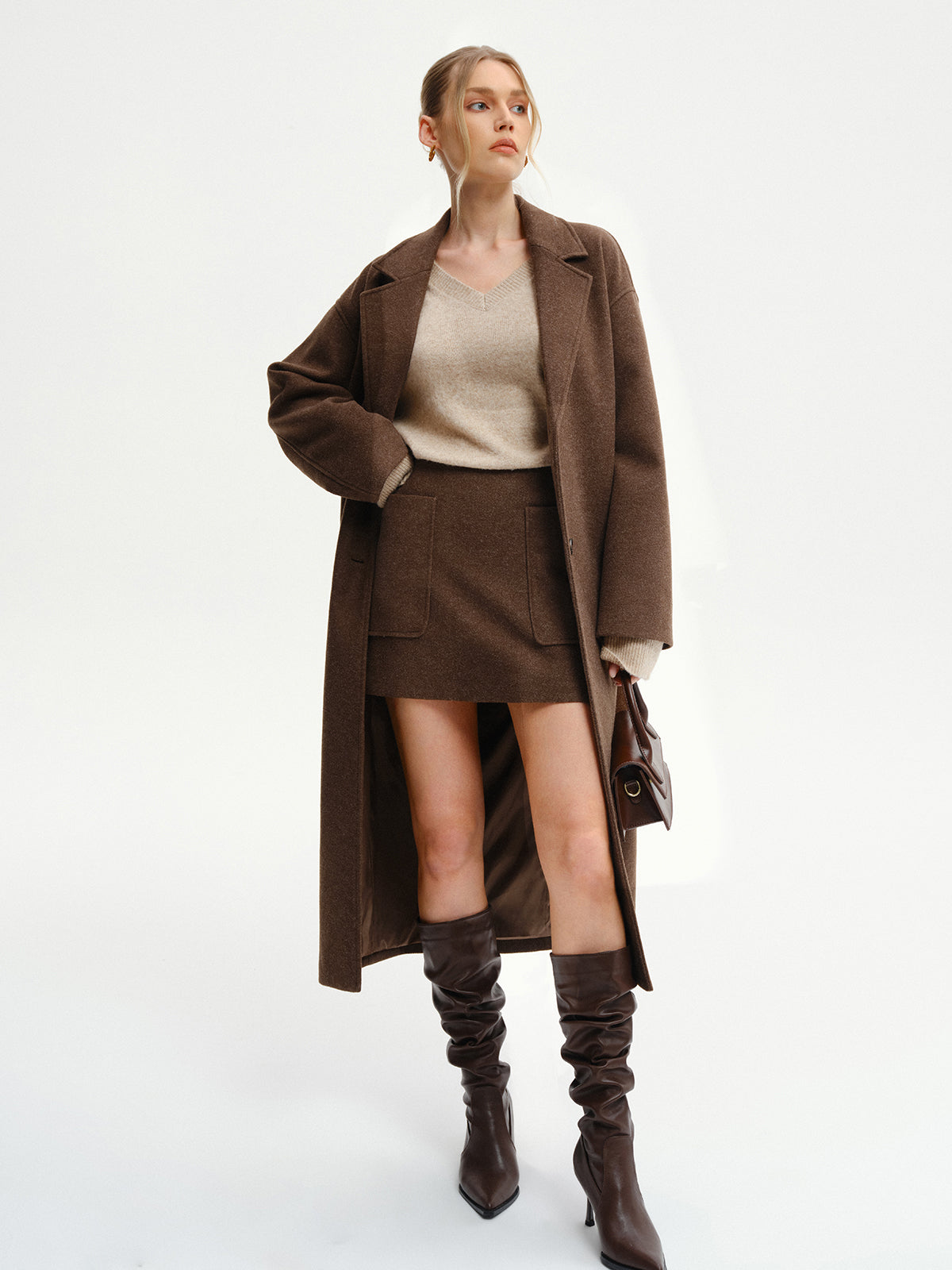 Oversize Tweed Uzun Kaban