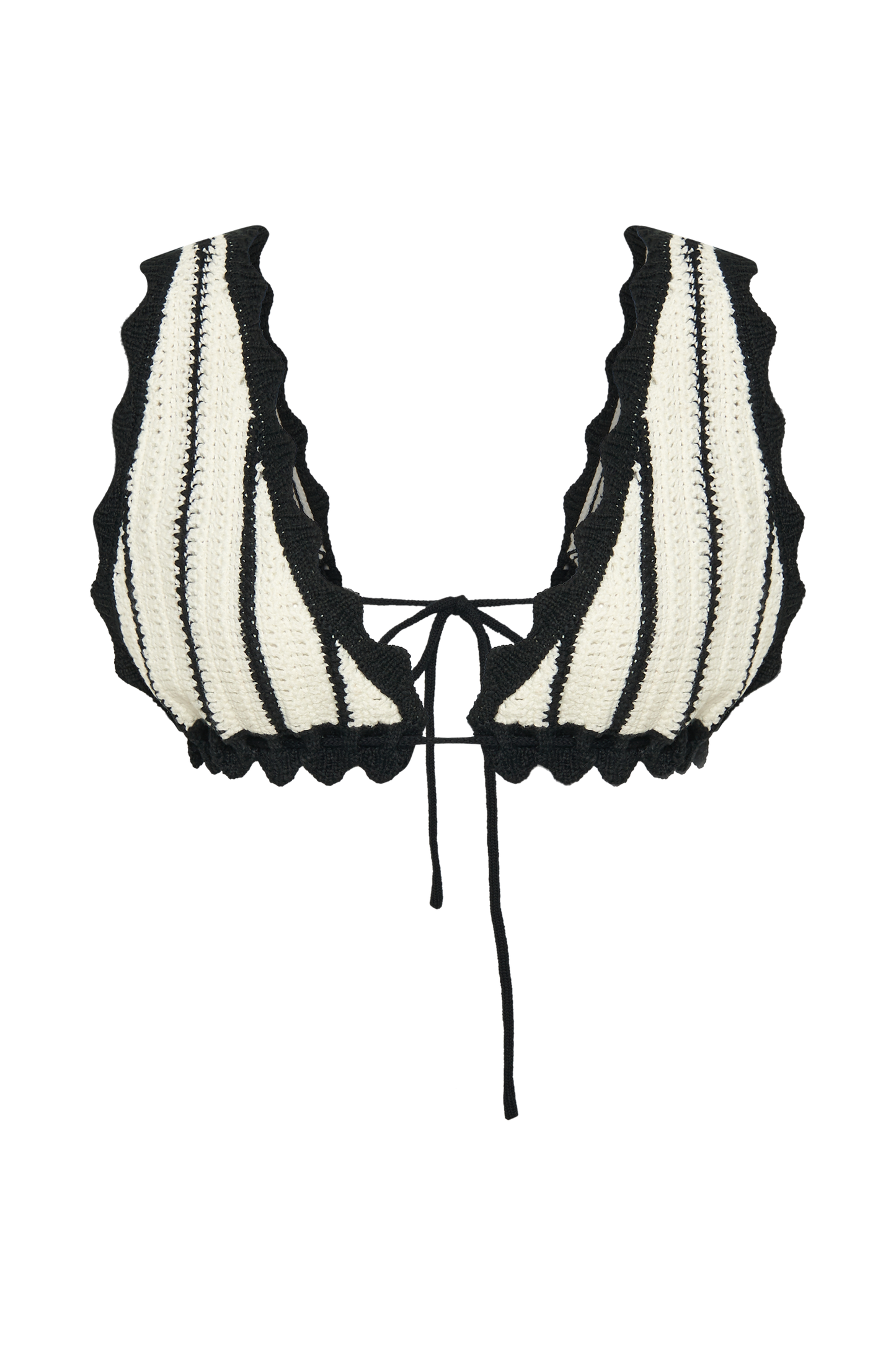 Jadia Kontrast Kroşe Bralet - Siyah/Beyaz