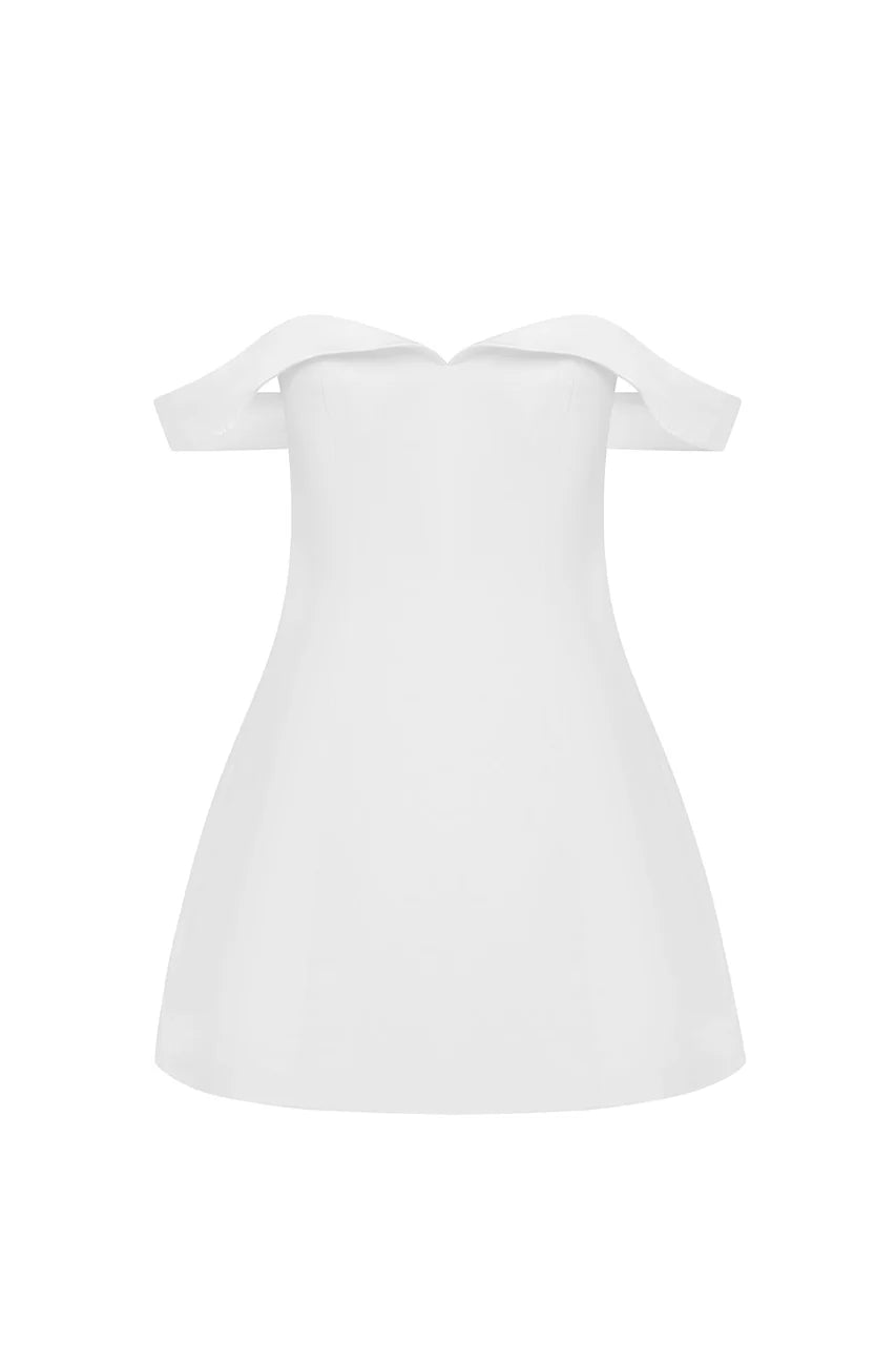 Ebony Mini Elbi̇se - Beyaz