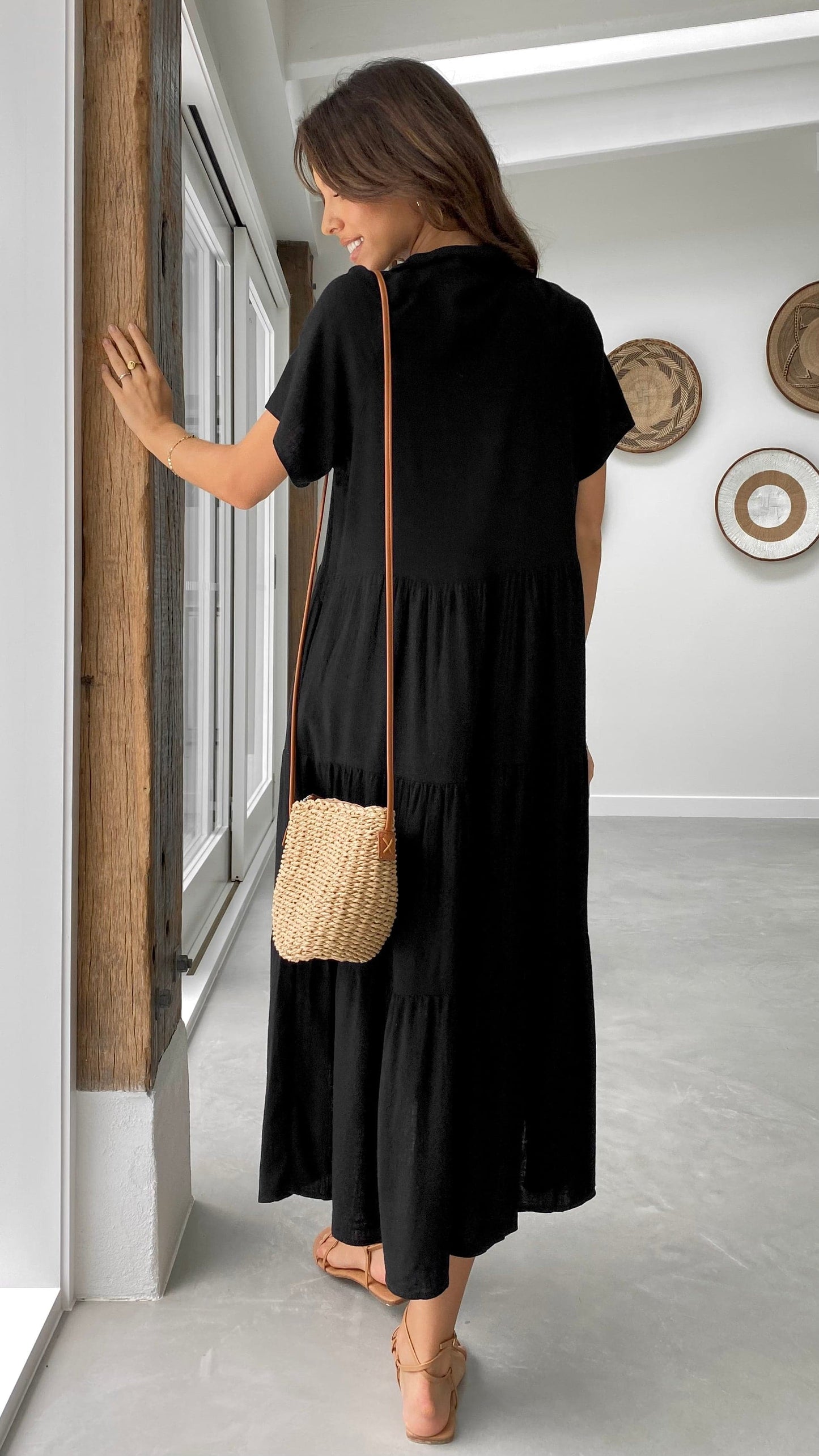 Kimberly Midi Elbise - Siyah
