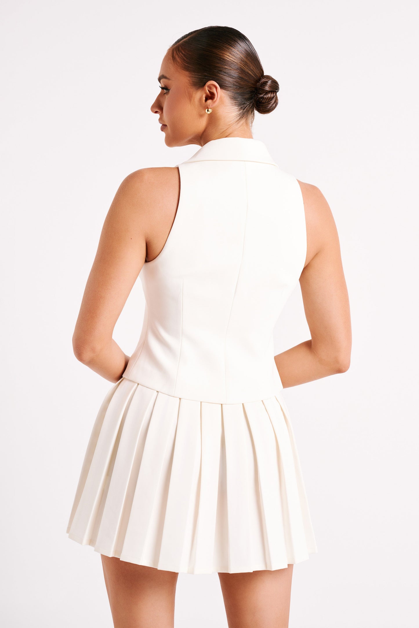 Mura Fırfırlı Mini Etek - Ivory