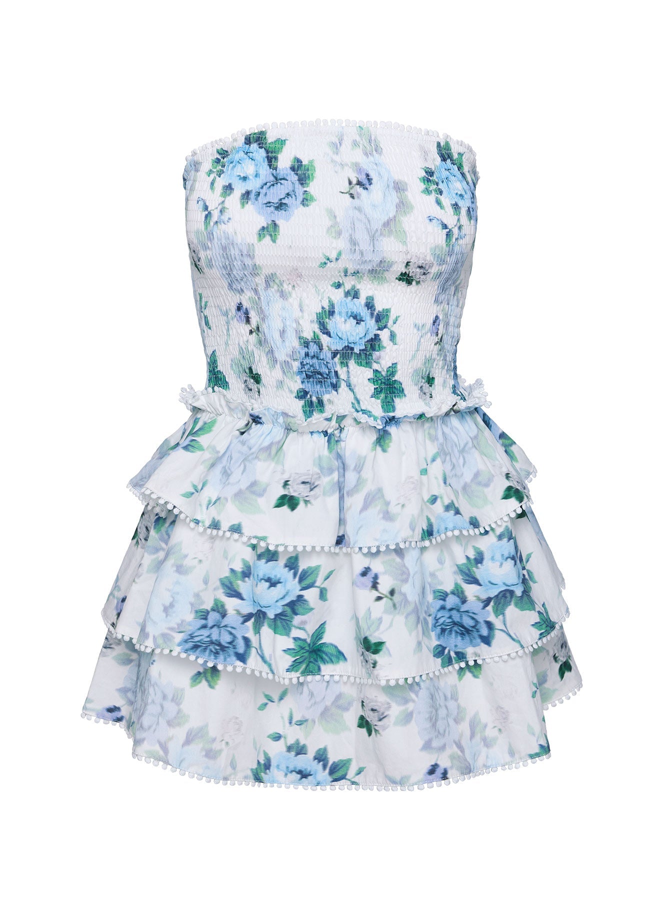 Sunkiss Frill Mini Elbise Beyaz / Mavi