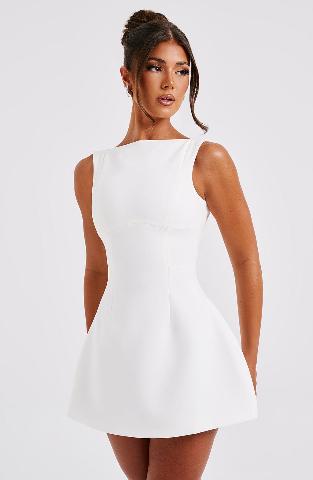 Alana Mini Elbise - Ivory