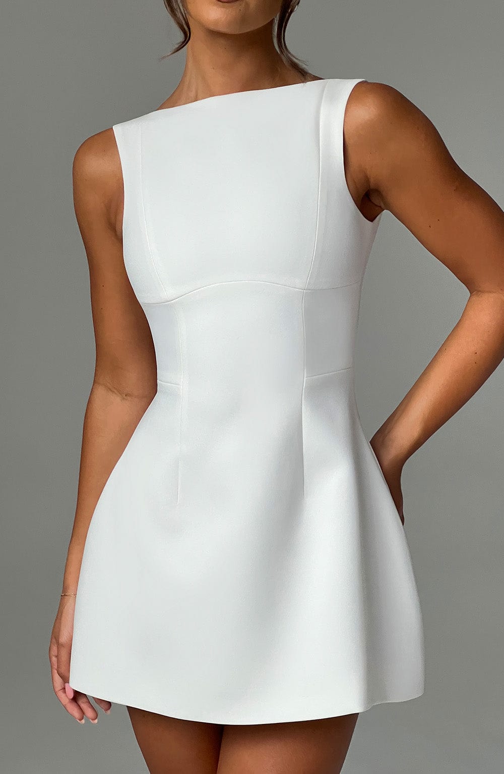 Alana Mini Elbise - Ivory