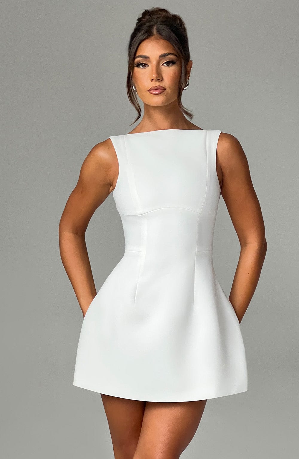 Alana Mini Elbise - Ivory