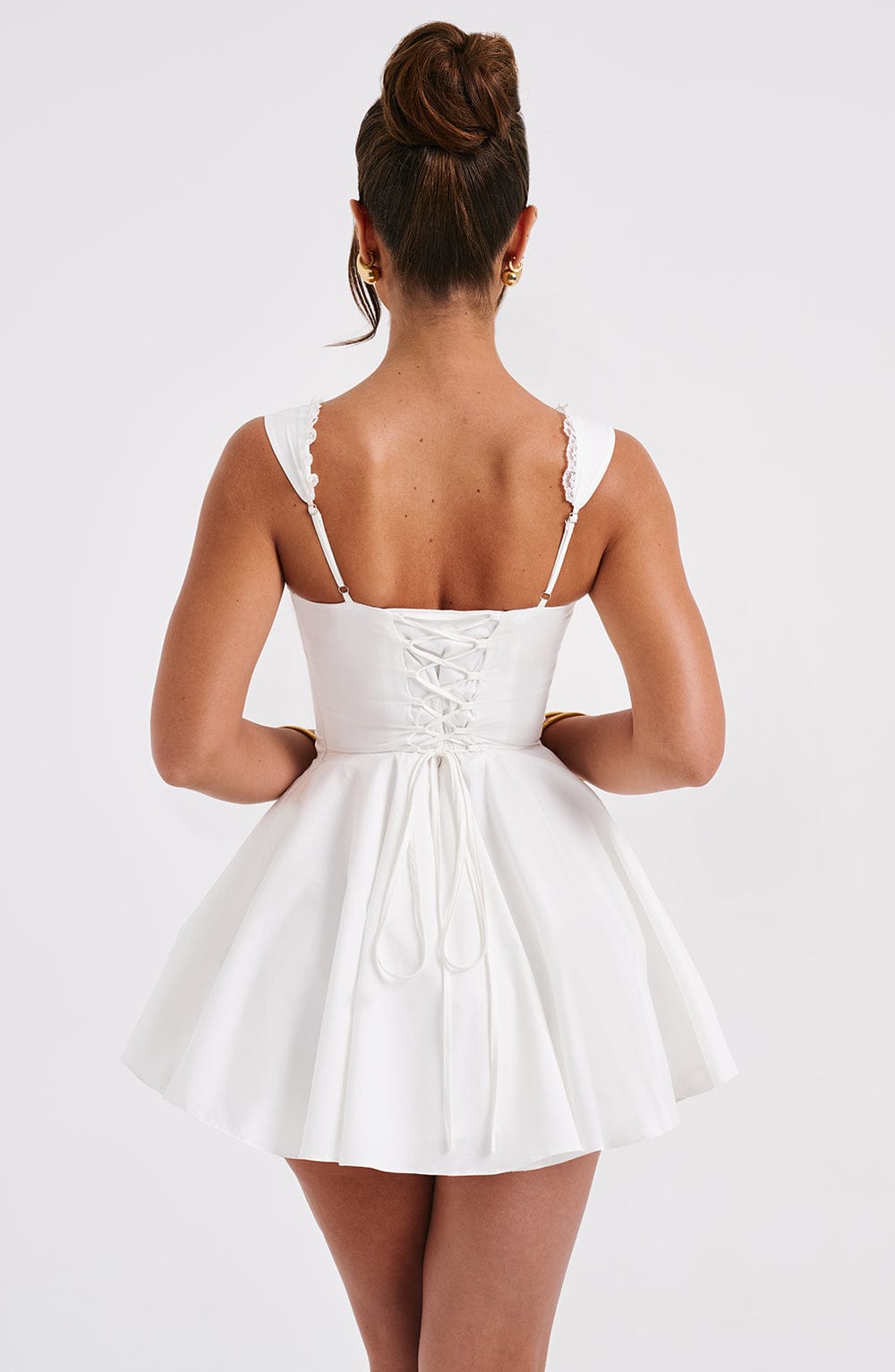 Antonella Mini Elbise - Ivory