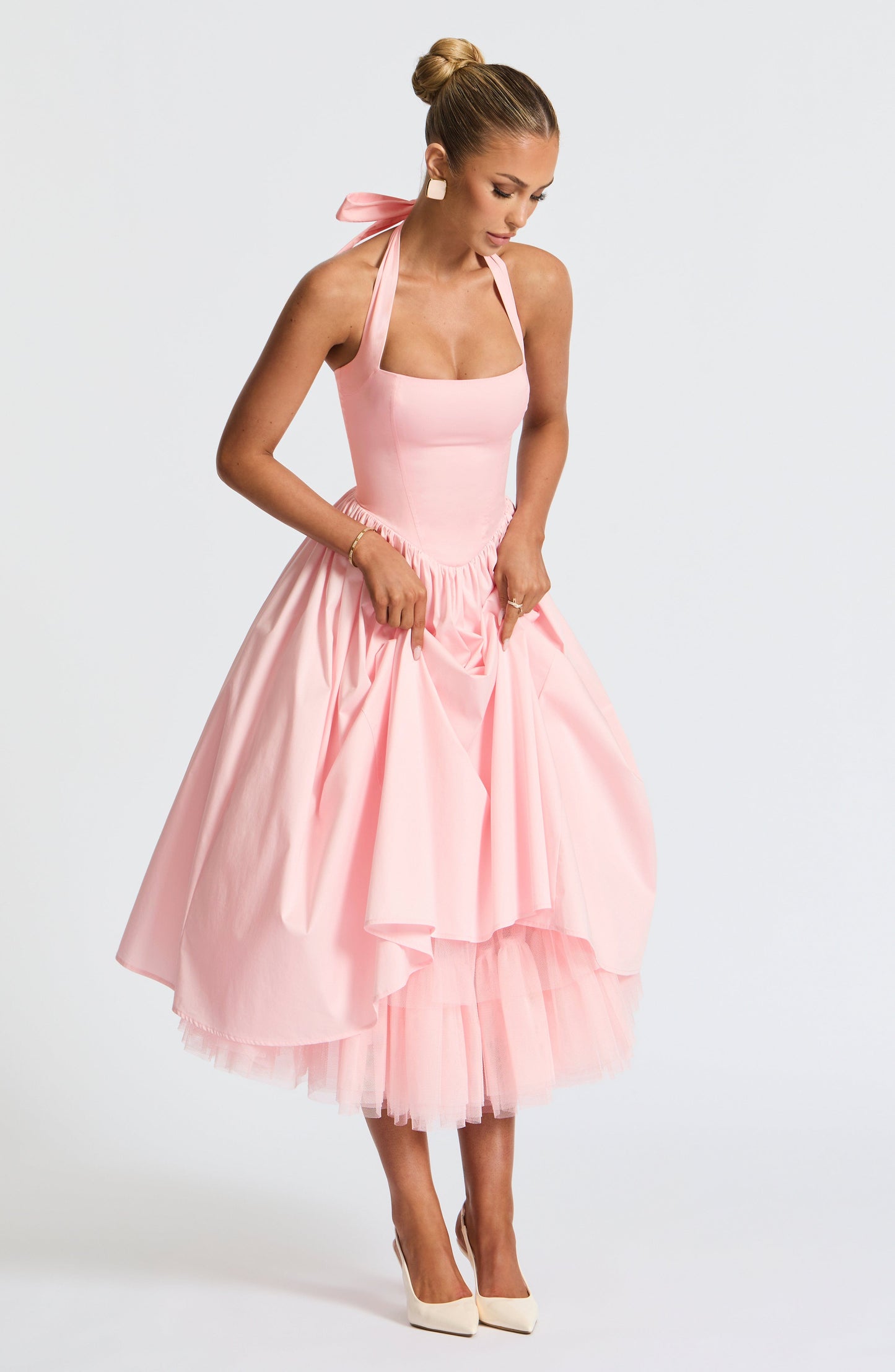 Cressida Midi Elbise - Pembe