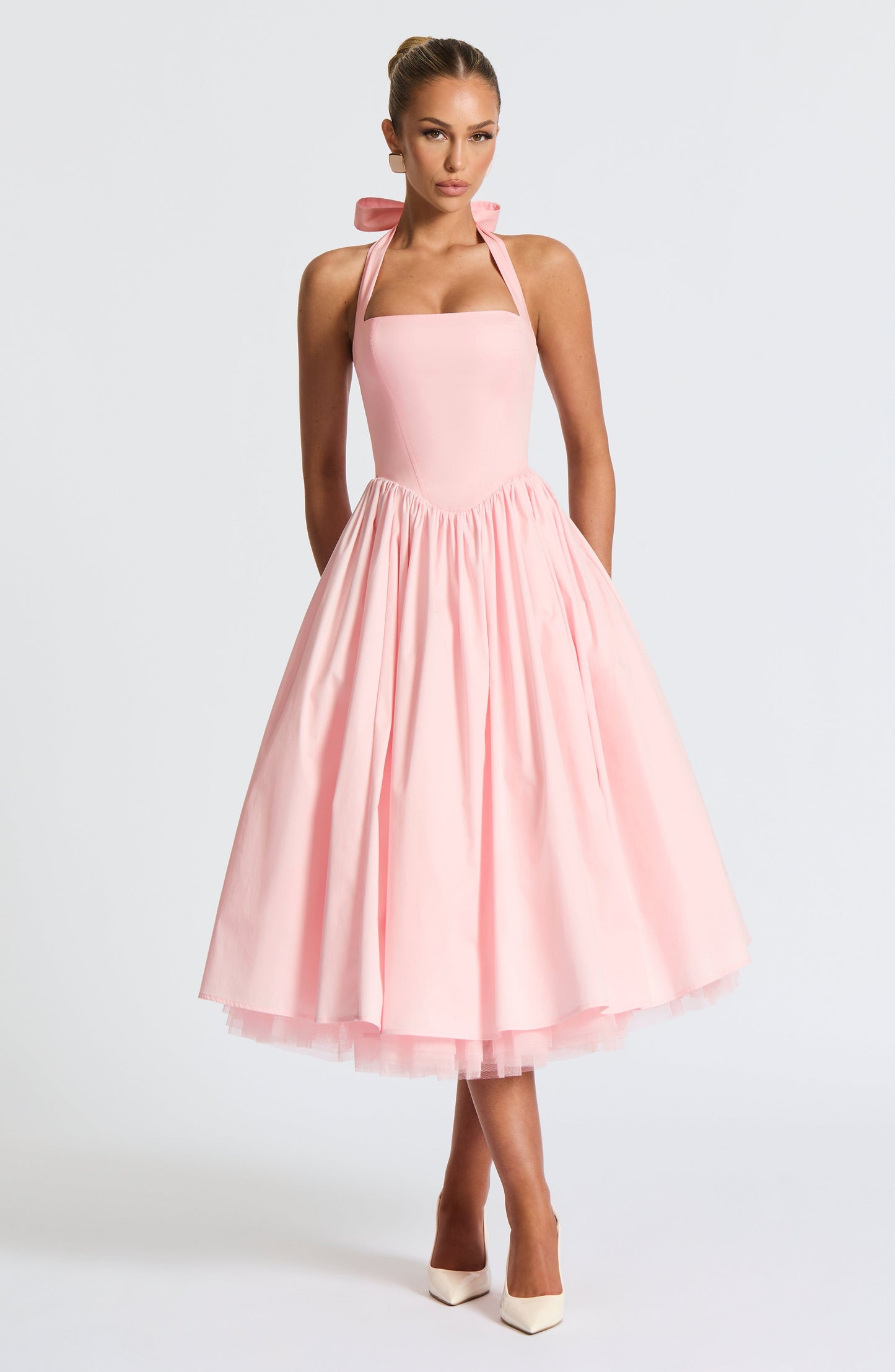 Cressida Midi Elbise - Pembe