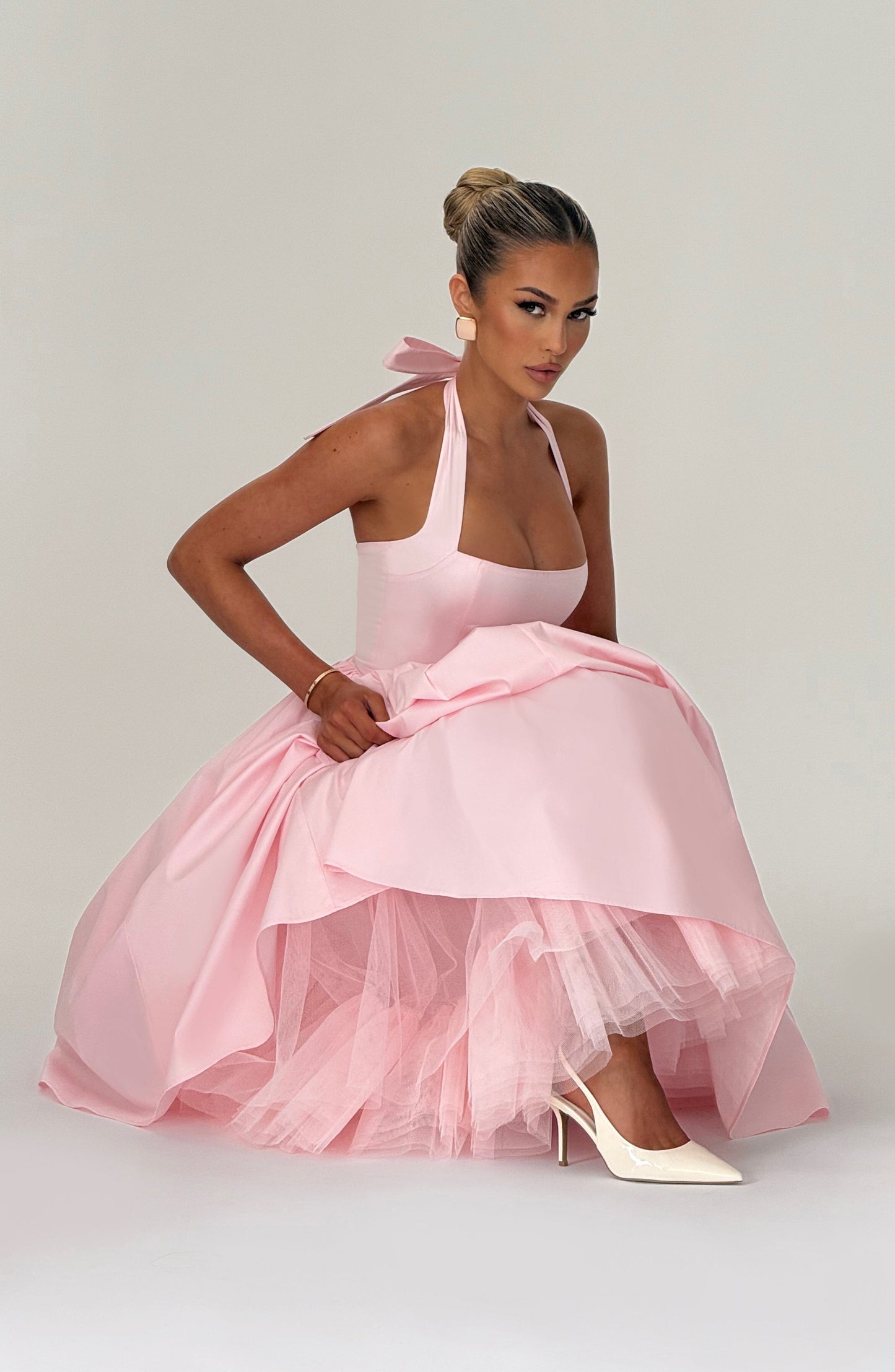 Cressida Midi Elbise - Pembe