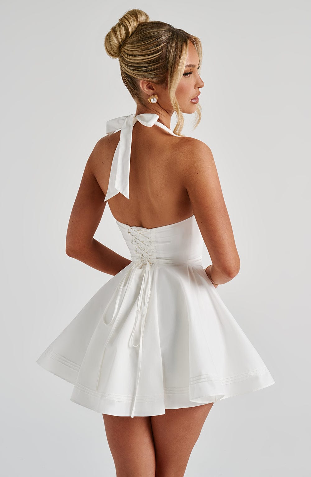 Doris Mini Elbise - Ivory