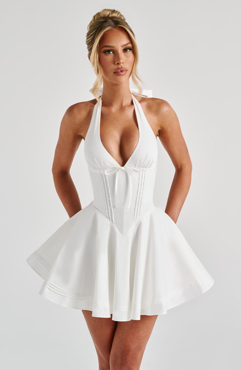 Doris Mini Elbise - Ivory
