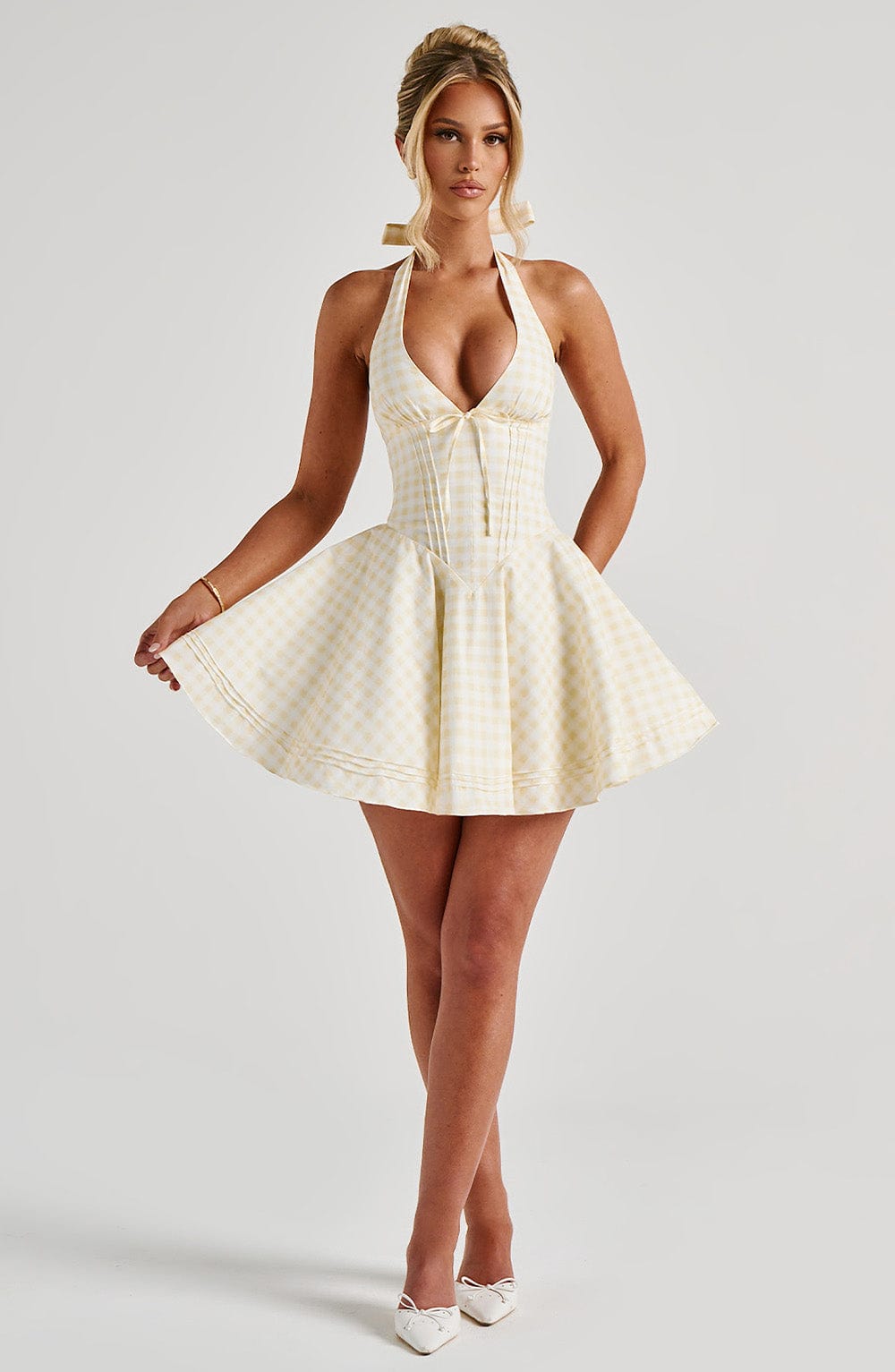 Doris Mini Elbise - Limon
