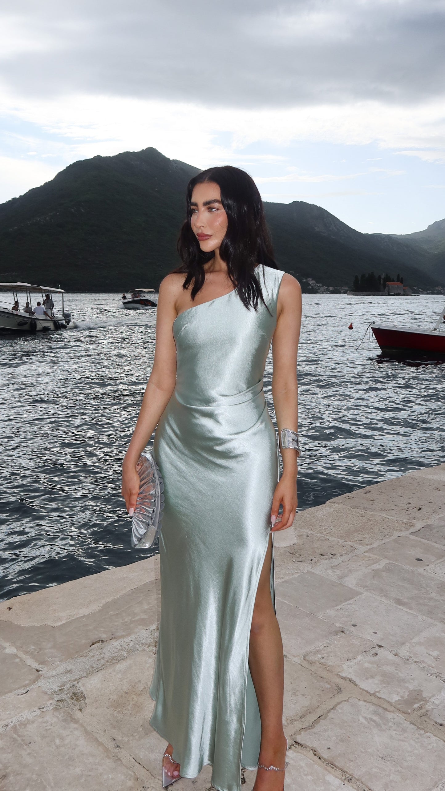 Victoria Maxi Elbise - Adaçayı